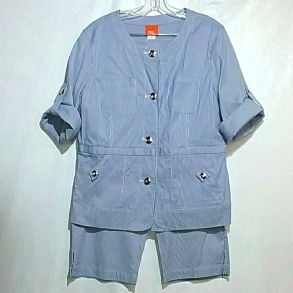 Hearts of Palm women's seersucker pant suit size 14 - Picture 2 of 13